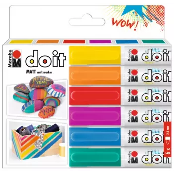 Marabu DO IT Craft Marker ακρυλικοί μαρκαδόροι, σετ 6 τεμαχίων, με βάση το νερό, ταχείας στεγνώματος 0128000000201