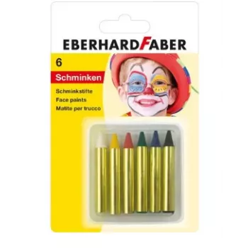 FABER-CASTELL EBERHARD FABER Μολύβια Μακιγιάζ, Κοντά, 6 Χρώματα, Υψηλή Ένταση, Δερματολογικά Ελεγμένα, 1 Σετ (579106)