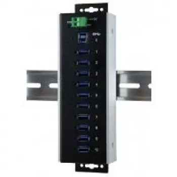 EXSYS EX-1110HMVS-WT Βιομηχανικό Hub 10 Θυρών USB 3.2 Gen 1, Τοποθέτηση σε Ράγα DIN, Μέταλλο, 5Gbps