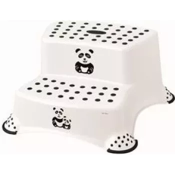 keeeper kids Igor Panda Σκαμπό 2 σταδίων, Λευκό με σχέδιο Panda, Αντοχή 120 kg, Αντιολισθητικά πόδια 1003110024100