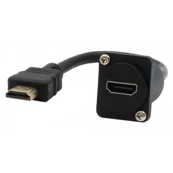 EXSYS EX-49162 Καλώδιο προσαρμογέα HDMI Type A θηλυκό σε αρσενικό, 20 cm, 4K, High Speed με Ethernet, Μαύρο