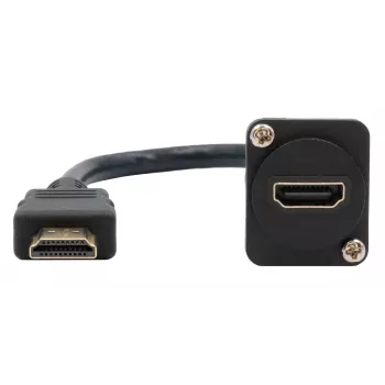 EXSYS EX-49162 Καλώδιο προσαρμογέα HDMI Type A θηλυκό σε αρσενικό, 20 cm, 4K, High Speed με Ethernet, Μαύρο