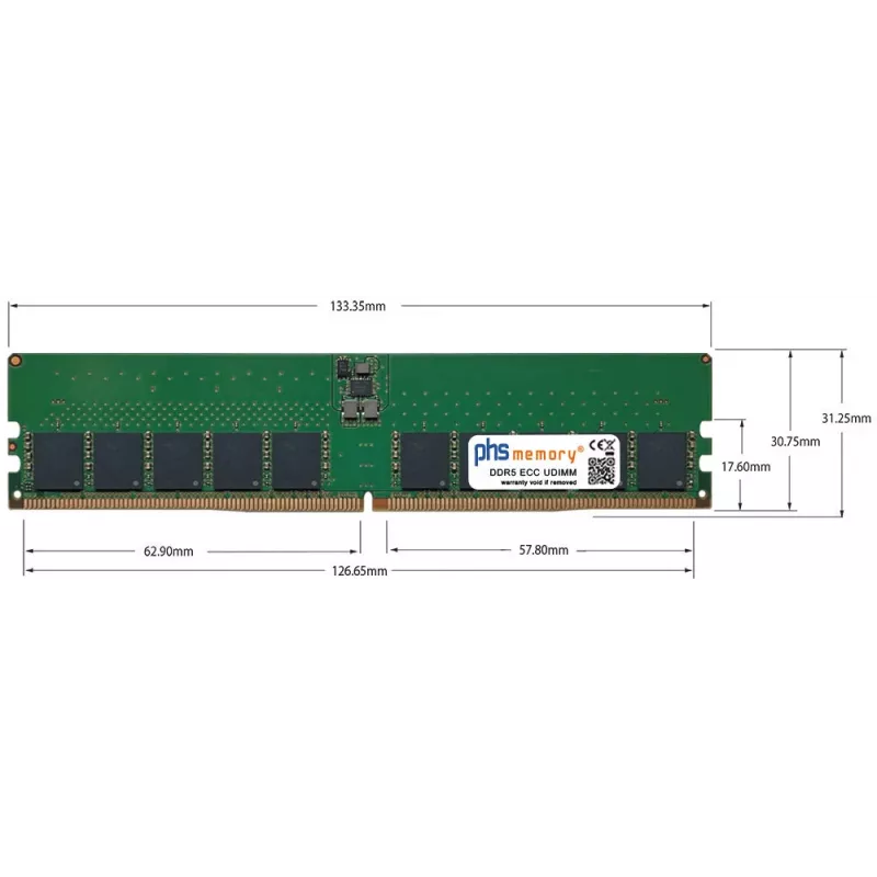 PHS-memory 48GB DDR5 ECC UDIMM 5600MHz PC5-44800E μονάδα μνήμης για Terra 7500RM (SP572432)