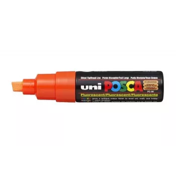 POSCA PC-8K νεονπορτοκαλί μαρκαδόρος pigment με πλακέ μύτη, 8,0 mm πάχος γραμμής, μελάνι με βάση το νερό, 1 τεμ. PC8K O FLUO