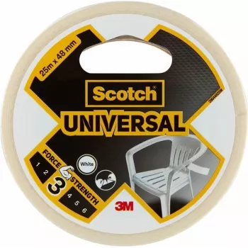3M Scotch Universal Tape 2000 λευκή 48 mm x 25 m, 6 ρολά – πολυχρηστική ταινία PE για δεματοποίηση, στερέωση, επισκευή & σφράγιση 7100205295