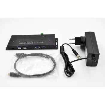 EXSYS EX-1247HMVS 7-Port USB 3.2 Gen 2 βιομηχανικό hub με τοποθέτηση σε ράγα DIN