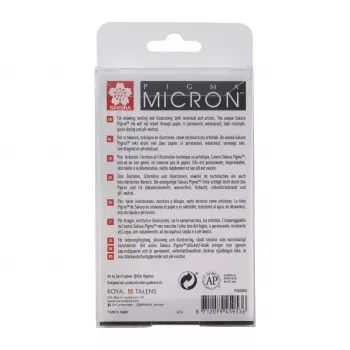 SAKURA Pigma Micron σετ fineliner, 8 τεμαχίων, μαύρο, διάφορα μεγέθη μύτης 0,15 mm έως πινέλο POXSDK8