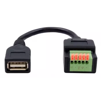 EXSYS EX-49128 Καλώδιο προσαρμογέα USB-A υποδοχή θηλυκή σε 5-Pin μπλοκ ακροδεκτών με διακόπτη πίεσης, USB 2.0, 15 cm