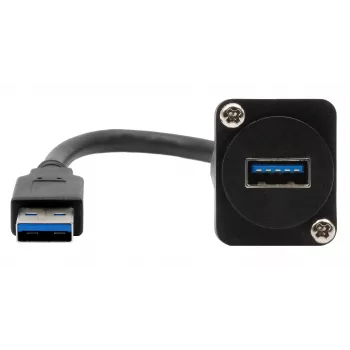 EXSYS EX-49164 Καλώδιο προσαρμογέα ενσωμάτωσης D-Typ USB 3.2 Gen 1, USB-A βύσμα αρσενικό σε υποδοχή θηλυκή, 20 cm, μαύρο