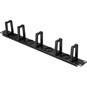 Renkforce RF-7116970 Πάνελ διαχείρισης καλωδίων 19 ιντσών 1U περιστρεφόμενο με οδηγούς καλωδίων 360°, Μαύρο