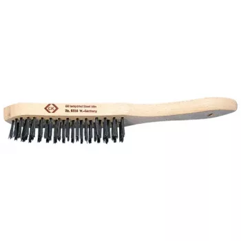 C.K Tools Βούρτσα σύρματος 4 σειρών από σκληρυμένο και ανοπτημένο ατσάλι με ξύλινη λαβή (T6238 4)