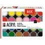 Marabu σετ ακρυλικού χρώματος BASIC, 24 x 18 ml, υψηλή χρωστική, πολύ υψηλή αντοχή στο φως 1210000000215