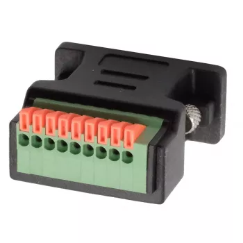 EXSYS EX-49110 προσαρμογέας βύσμα DB9 σε μπλοκ ακροδεκτών 9-Pin με μπουτόν