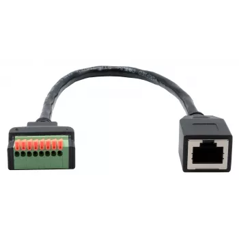 EXSYS EX-49120 καλώδιο προσαρμογέα υποδοχή RJ45 θηλυκή σε terminal block 8-Pin, CAT.6, 30 cm, με μπουτόν