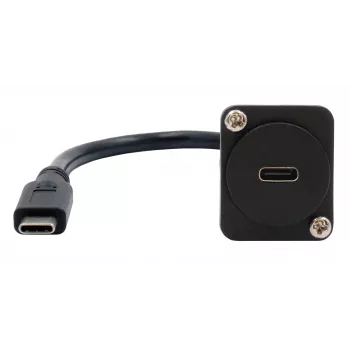 EXSYS EX-49166 Καλώδιο προσαρμογέα D-Typ USB-C υποδοχή θηλυκή σε βύσμα αρσενικό, USB 3.2 Gen 2, 20 cm, μαύρο