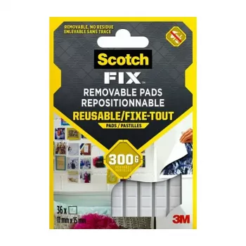 3M Scotch-Fix τετράγωνα στερέωσης 11 mm x 15 mm λευκά συσκευασία 64 τεμ. 7100263372