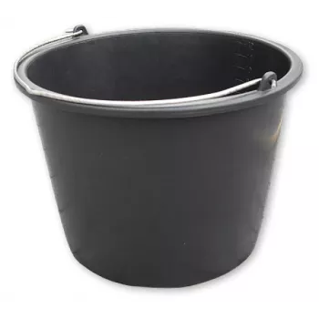 Bradas KTW20 Κουβάς οικοδομής 20 L PVC μαύρος στρογγυλός με μεταλλική λαβή και κλίμακα όγκου