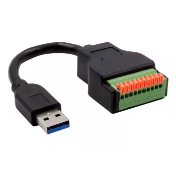 EXSYS EX-49127 Καλώδιο Προσαρμογέα USB-A Βύσμα σε 10-Pin Terminal Block με Κουμπί, USB 3.2 Gen 1, 15 cm