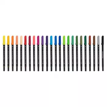 Faber-Castell Eberhard Faber Artist Color σετ διπλών brush pen με 24 μαρκαδόρους, μύτες fineliner και πινέλου, διάφορα χρώματα 558224