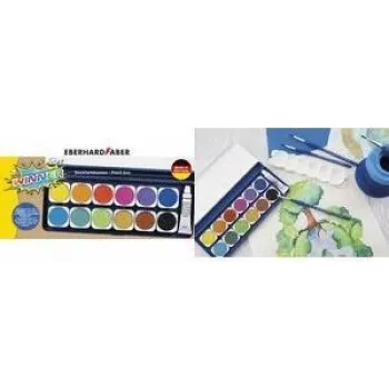 Faber-Castell Eberhard Faber WINNER σετ νερομπογιών, 12 λαμπερά χρώματα, διαφανές αφαιρούμενο καπάκι 578314