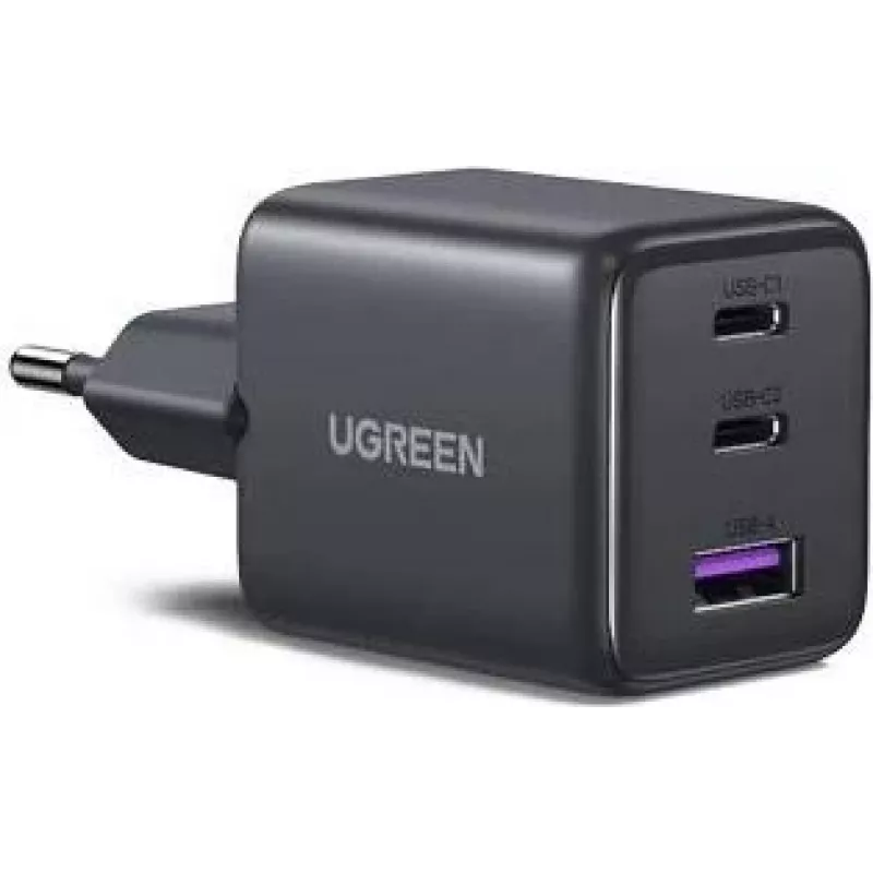 UGREEN 30W 3-Port GaN II γρήγορος φορτιστής USB-A & 2 x USB-C μαύρο (55536)