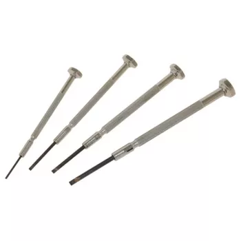 C.K Tools T4852P Σετ κατασβιδιών ακριβείας, 4 τεμ., ίσιο, 2,0/2,5/3,0/3,5 mm, χρώμιο-βανάδιο, λαβή δύο συστατικών