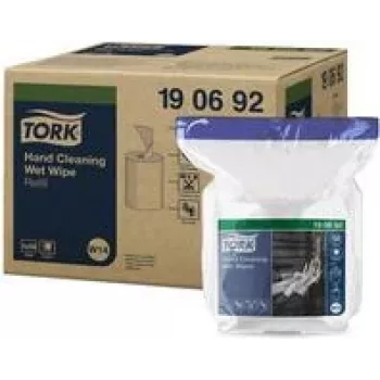 TORK 190692 Premium μαντηλάκια καθαρισμού χεριών, 58 τεμ., 300 x 270 mm, χωρίς διαλύτες, ουδέτερο pH, Aloe Vera & Glycerin, επανασφραγιζόμενο δοχείο