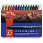 Caran d'Ache Neocolor I κηρομπογιές, 15 διαφορετικά χρώματα, στρογγυλές, χάρτινο περίβλημα, μεταλλικό κουτί 7000.315