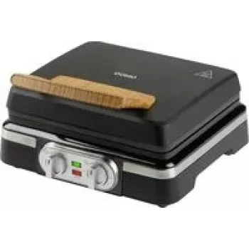 DOMO DO9281W Inky Black βελγική τοστιέρα βάφλας, 1600 W, αντικολλητική, ρυθμιζόμενος θερμοστάτης, λαβή Cool-Touch, κάθετη αποθήκευση