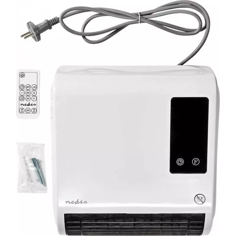 Nedis HTBA20WT Κεραμικός θερμοπομπός 1500 W Λευκό/Γκρι για έως 20 m²