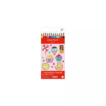 Caran d'Ache Swisscolor Kawaii Candy Ακουαρέλες, σετ 12 τεμ., εξαγωνικές, ξύλο κέδρου 1285.802