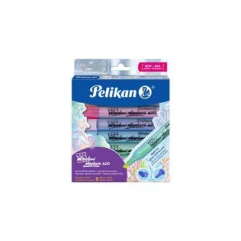 Pelikan Μαρκαδόρος παραθύρων 600, σετ 8 τεμ., ανάμεικτα χρώματα, με βάση το νερό, καθαρίζεται με υγρό πανί για γυαλί, καθρέφτη, παράθυρο - 1 σετ (400205347)