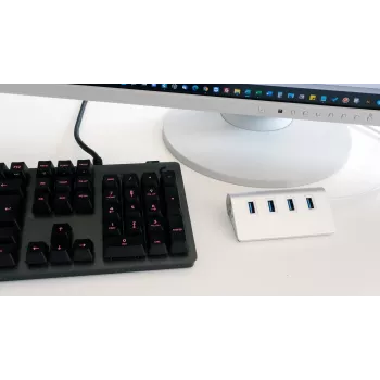 EXSYS EX-1134-2 USB 3.2 Gen 1 4-Port Hub με καλώδιο USB-C και προσαρμογέα USB-A