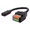 EXSYS EX-49122 Προσαρμογέας USB-C υποδοχή θηλυκή σε 5-Pin κλέμμενμπλοκ με μπουτόν, USB 2.0, 15 cm