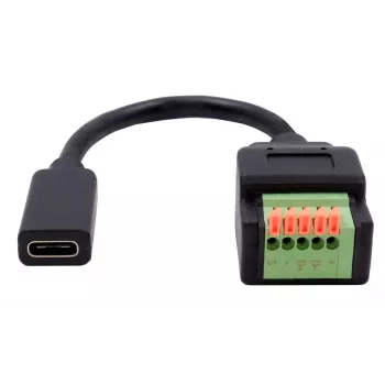 EXSYS EX-49122 Προσαρμογέας USB-C υποδοχή θηλυκή σε 5-Pin κλέμμενμπλοκ με μπουτόν, USB 2.0, 15 cm