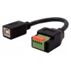 EXSYS EX-49130 Προσαρμογέας USB 2.0 Υποδοχή USB-B σε Terminal Block 5-Pin με Μπουτόν, 15 cm