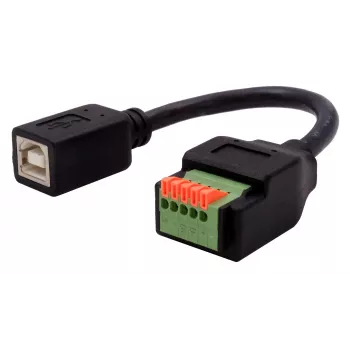 EXSYS EX-49130 Προσαρμογέας USB 2.0 Υποδοχή USB-B σε Terminal Block 5-Pin με Μπουτόν, 15 cm