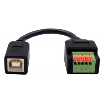 EXSYS EX-49130 Προσαρμογέας USB 2.0 Υποδοχή USB-B σε Terminal Block 5-Pin με Μπουτόν, 15 cm