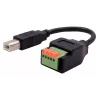 EXSYS Καλώδιο Προσαρμογέα Βύσμα USB-B σε Terminal Block 5-Pin με Μπουτόν, USB 2.0, 15 cm EX-49131