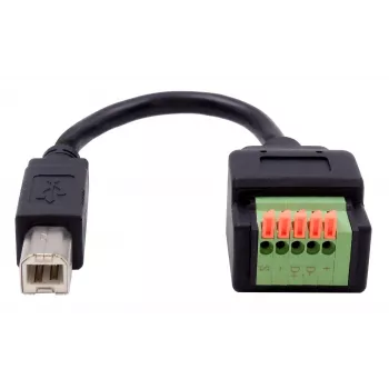 EXSYS Καλώδιο Προσαρμογέα Βύσμα USB-B σε Terminal Block 5-Pin με Μπουτόν, USB 2.0, 15 cm EX-49131