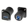 EXSYS EX-49155 Προσαρμογέας Εντοιχισμού Τύπου D USB 3.2 Gen 1, Υποδοχή USB-A σε Υποδοχή USB-B