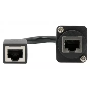 EXSYS Υποδοχή RJ45 Εντοιχισμού Τύπου D, Υποδοχή σε Υποδοχή, CAT.5e, 20 cm, θωρακισμένη, Μαύρη EX-49160