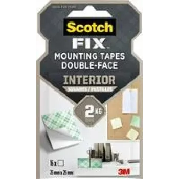 3M Scotch-Fix Τετράγωνα στερέωσης εσωτερικού χώρου 25 mm x 25 mm λευκά (συσκευασία 12 τεμ.) 7100263584