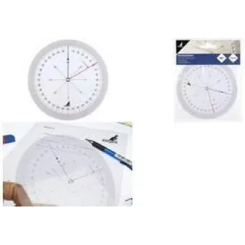 KANGARO K-4120100 Χάρακας πορείας, 126 mm, διαφανής, διαβάθμιση 360°, 2 περιστρεφόμενοι δίσκοι