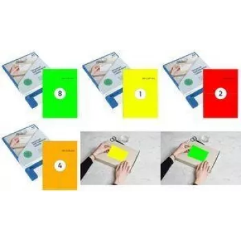 RILLPRINT B84323 Φθορίζουσες πορτοκαλί αυτοκόλλητες ετικέτες A5, 210 x 148 mm, 100 φύλλα, για εκτυπωτές inkjet, laser, έγχρωμους laser