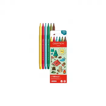 Caran d'Ache Fibralo Kawaii Swiss μαρκαδόροι, σετ 6 τεμ., μελάνι με βάση το νερό 185.804