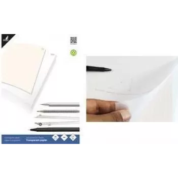 KANGARO Μπλοκ διαφανούς χαρτιού A4, 24 φύλλα 80 g/m² + 1 φύλλο χαρτιού χιλιοστομέτρου, κολλημένο K-770300