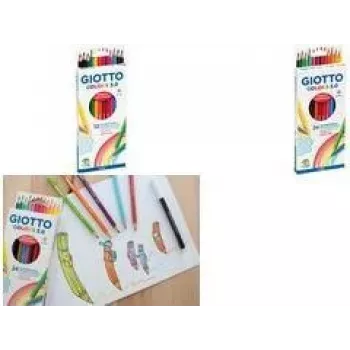 GIOTTO COLORS 3.0 Εξαγωνικές ξυλομπογιές, 24 διαφορετικά χρώματα, 3,0 mm μύτη, Χάρτινη θήκη F276700