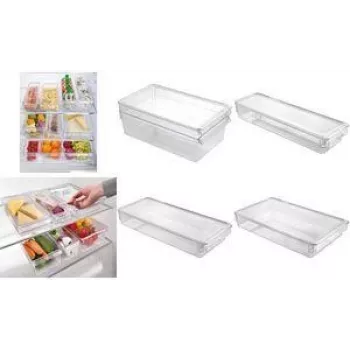 Metaltex Frigo-System Οργανωτής, μικρός, με καπάκι, διαφανής, πολυστυρένιο PS, 1 τεμ. (235412000)