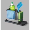 Metaltex Tidytex Οργανωτής νεροχύτη, πλαστικό, γκρι, 2 συρόμενες βάσεις για σφουγγάρια και πανιά κουζίνας 297530109